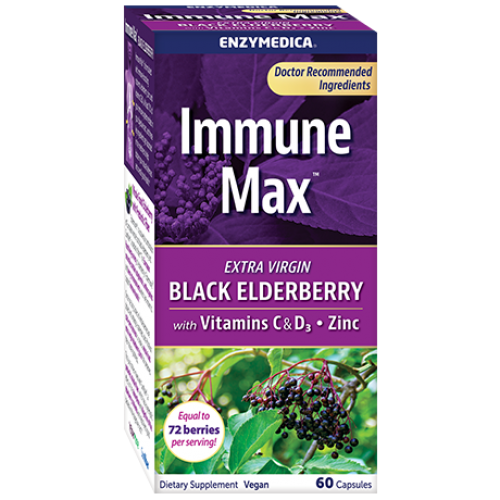 Enzymedica Immune Max™ Black Elderberry with Vitamins C & D3 + Zinc 60 Capsules