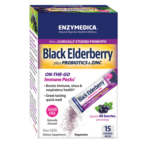 Enzymedica Black Elderberry plus Probiotics & Zinc 15 Packs